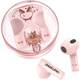 Resim Onıkuma T301 Şeffaf Karikatür Kablosuz Bluetooth Kulaklık Pembe 