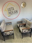 Resim usta mekan Elegant Balkon-bahçe-kafe Çay Seti Koltuk Oturma Takımı Çaysetleri 