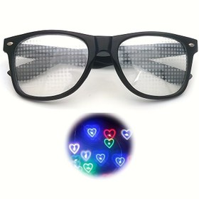 Resim Sevimli Kalp Efekti Difraksiyon Gözlükleri, Kalpleri Gör, Özel Efekt Rave EDM Cadılar Bayramı Noel Gözlüğü, Yaratıcı Hediye, Moda Gözlükler 