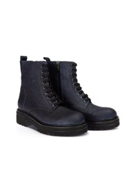 Resim Deery Hakiki Nubuk Lacivert Kroko Kadın Postal Bot Lacivert 