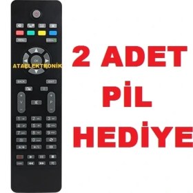 Resim Ata Elektronik Seg LE22SAT227FHD-B LED Tv Kumanda Vestel Seg Regal Seg 40SE8500 Smart LED Tv Pipokiq + 2 Pil 