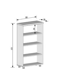 Resim Modüler Dünyası Kitaplık Dosya Dolabı - 80X35X153 Beyaz - Meşe 
