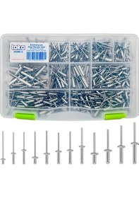 Resim Toko Hobi-4 Alüminyum Pop Perçin Seti 411 Parça 13 Çeşit Organizer Takım Çantalı 