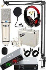 Resim Midex Central-GR Pack-3 Stüdyo Kayıt Ekipmanları GLX-700GR Ses Kartı CX1 Stüdyo Mikrofon 