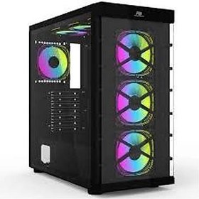 Resim PowerBoost PB-GR222BB USB3.0 Full Siyah Tempered Glass 7xARGB Fanlı Kasa 