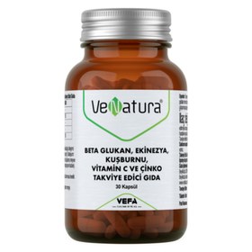 Resim VENATURA Beta Glukan, Ekinezya, Kuşburnu, Vitamin C ve Çinko Takviye Edici Gıda 30 Kapsül 