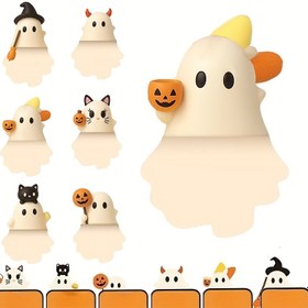Resim Halloween Hayalet Temalı Telefon Kılıfı Süsleri - Fena Karikatür Hayaletler Fenerler ve Yaratıklarla, Dayanıklı Süsler Olarak Eğlenceli Telefon Aksesuarları. 