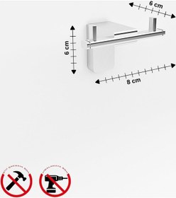 Resim Alper Banyo Krom Paslanmaz F1 Model İkili Bornoz Askılık İkili Havlu Askılığı Çok Renkli 