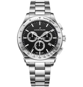 Resim Jacques Philippe Jpqgc701316 Swiss Made Quartz Çelik Gri Siyah Kadran Safir Cam 41 Mm Erkek Kol Saati Gri 