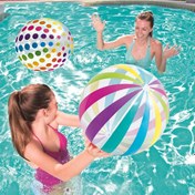 Resim 1-Paket Polka Dot Plaj Topu Şişirilebilir PVC Su Oyun Topu Renkli Çizgili Top Açık Yüzme Havuzu Plaj Partisi Dekorasyonu Şişirilebilir Top Açık Hava Aktiviteleri 
