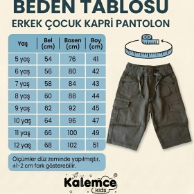 Resim Bayhas Erkek Çocuk Gabardin Kargo Cepli Kapri Pantolon 