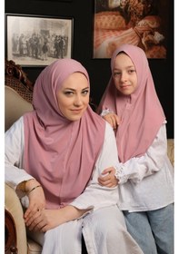 Resim Hürrem Bone Pudra Pratik Anne Kız Kombin Tesettür Eşarp Sandy Düz Hijab 230812 06 Pudra 