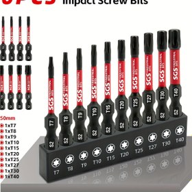 Resim 10 adet 50mm/2 inç altıgen başlı darbe tornavida ucu, metal işleme plastik ürünler, ahşap işleme malzemeleri, ev, fabrika, ofis vb. için uygun, matkap ucu seti 