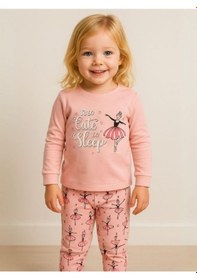 Resim Kız Çocuk Pamuklu Balerin Baskılı Pijama-16018 Pembe 