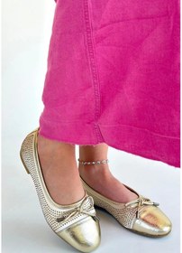 Resim Biçomi Etya Gold Cilt Babet Ayakkabı Çok Renkli 