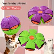 Resim Deform UFO Köpek Oyuncağı - Dayanıklı Plastik Etkileşimli Pet Arkadaş, Mor-Yeşil Parlak Göz, Pil Gerektirmez, Tüm Köpek Boyutları İçin Uygun, Elektriksiz Pet Malzemeleri 