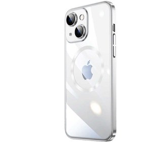 Resim Mobilzone iPhone 14 Uyumlu Wireless Şarj Özellikli Sert PC Zore Riksos Magsafe Kılıf-Gümüş 