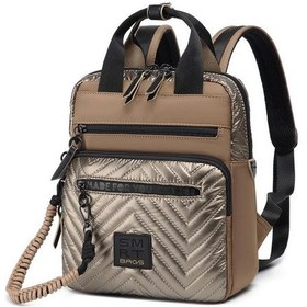 Resim Smart Bags Parlak Kumaş Küçük Boy Askılı Kadın Sırt Çantası 3250 Taba 