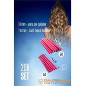 Resim Sosis Latex Bigudi - Isısız Saç Bigudisi 8 ve 18 mm 20 Adet 