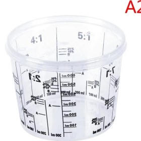 Resim Mingjin Shop 1 Kırmızı Stil Plastik Boya Karıştırma Kabı 600ML Karıştırma Kabı Boya ve Sıvının Hassas Karıştırılması Için Boya Karıştırma Kalibrasyon Kabı (Yurt Dışından) 