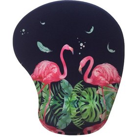 Resim Flamingo Baskılı Bilek Destekli Mouse Pad 21x25cm - DS105 