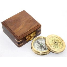 Resim Mena Rise Ahşap Kutulu Pusula KSK2123 - Lisinya 