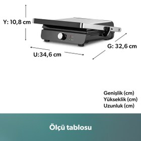 Resim Homend Grilliant 1356h Inox Gövdeli Döküm Plakalı Tost Ve Izgara Makinesi 