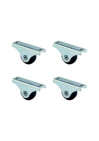 Resim Furç Sabit Teker - 20mm - Siyah Hks226 - 4 Adet Çok Renkli 