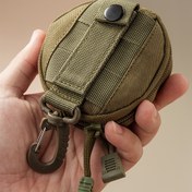 Resim Taktik Anahtar Çantası, Çok Fonksiyonlu MOLLE Ekleme Yuvarlak Çanta, Rahat Stil, Polyester Naylon, Taşınabilir Açık Hava Sporları Bisiklet Askeri Tutkunları için, Tek Parça 
