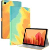 Resim Samsung Uyumlu Galaxy Tab A7 10.4 2020 T500 / T505 Gerilim Suluboya Desen Cilt Hissi Manyet Çevirme Pu Deri Tablet Kılıfı 46959890 