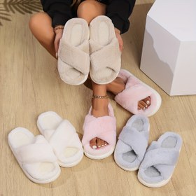 Resim Kadınların Peluş Terlikleri, Düz Renk, Kaydırmaz, EVA Taban, Kumaş Üst/İç/Dolgu, Elde Yıkanabilir, Tüm Mevsimler İçin Kapalı/Dış Mekan Peluş Ayakkabıları Sonbahar ve İlkbahar için 