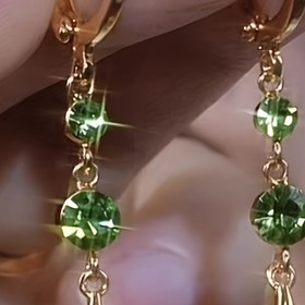 Resim Vintage Zarif Ginkgo Yaprağı Sarkan Küpeler, Yapay Kristal Aksanlı Çinko Alaşımı, Kadınlar için Basit Şık Moda Takıları, Günlük Giyim ve Hediyelik Eşya 