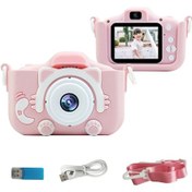 Resim Ximistore9 X5c Çocuklar İçin Çift Kameralı Taşınabilir Dijital Fotoğraf Makinesi, 2000w Çözünürlük, 32gb Hafıza Kartı, Pembe 