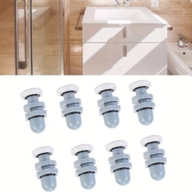 Resim Slayt Kapı Ruloları - 8 adet Banyo Kapısı Eksantrik Tekerlek Kiti, 20mm Toplu Rulmanlar, Duş Bunkeri için Sessiz ve Ayarlanabilir Kule Sistemi 
