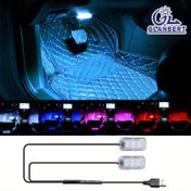 Resim USB ile Çalışan Monokrom LED Araba Zemin Işıkları - Uygun, Kolay Kurulum 