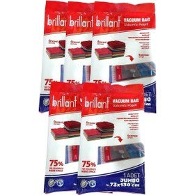 Resim Brillant Vakumlu Hurç, 5li Set, Jumbo Boy 73x130 Şeffaf 
