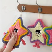 Resim Sevimli yıldız desenli yüz havlusu, modern tarz, polyester, çizgi film deseni, sadece elde yıkama, mutfak ve banyo için 