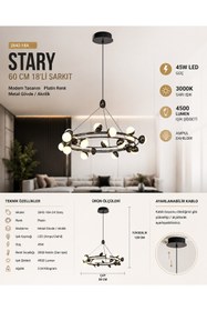 Resim Özcan Aydınlatma 2842-18A-24 Stary 60cm 18'Lİ SARKIT PLATİN 