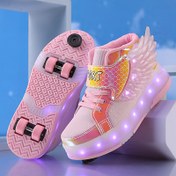 Resim 2025 Trend USB Şarj Edilebilir Kanatlı Patenler, Kızlar, Gençler ve Gençler için Yüksek Üst Spor Ayakkabılar, Her Mevsim Rahatlık 