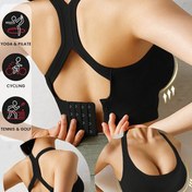 Resim Kadınların Temel Yoga Spor Sütyeni, Yüksek Destek, Fitness Dostu, Seksi Toplu Ön Spor Üstü, Kısa, Teli Olmayan. 