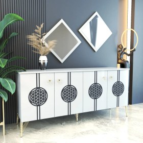 Resim ESMOPA MOBİLYA Elegant Beyaz Konsol (Metal Ayaklı) 