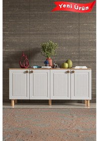 Resim Bohem Konsol Mdf Kapak Beyaz 