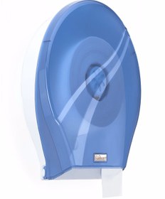 Resim KG-GOLDPAPER F165 Şeffaf Mavi Mini Jumbo Wc Tuvalet Kağıdı Dispenseri Aparatı 