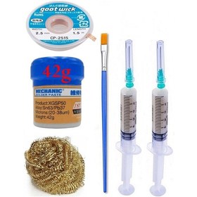 Resim Mechanic Krem Lehim 183 C 42g Flux Lehim Toplama Cp-2515 Emme Teli 2,5mm Havya Uç Temizleme Set02 