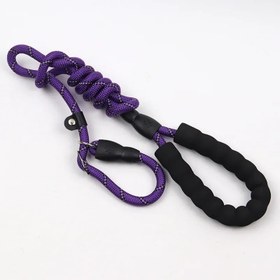 Resim Reflektörlü Köpek Gezdirme Kayışı 03422 - Mor KÖPÜK / XS / Tasma Gezdirme Kayışı 