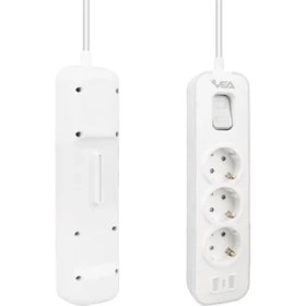 Resim Vea VE-NOVA103 A Class 3'lü Anahtarlı 1.5 Metre Akım Korumalı Priz 