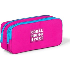 Resim Coral High Sport Neon Pembe İki Bölmeli Kalem Çantası 22279 