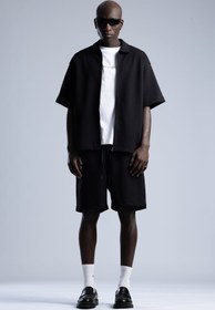 Resim Fermuarlı Şort Gömlek Takım 