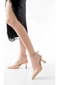 Resim Nut Rugan Günlük 7 Cm Topuklu Bayan Ayakkabı Çok Renkli 