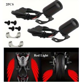 Resim Tongdashop Mavi 2 Adet Melek Kanatlı Led Motosiklet Dekorasyon Işığı - Kolay Kurulum 